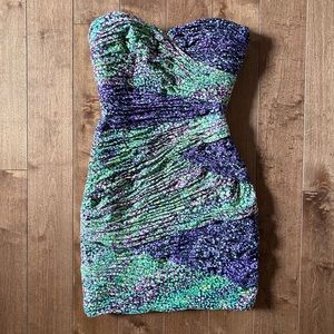 BCBG MAXAZRIA pink prism strapless dress